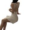 Pensamentos Yurui Fandai* Vestido de Noite Fino Sexy de Cetim Seda Gelada com Acabamento em Renda, Costas Abertas, Vestido de Noite Puro Gentil e Feminino