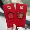 Adesivos de Telefone de Ouro Puro 999 para o Festival da Primavera, Artesanato em Metal de Envelope Vermelho de Alta Qualidade, Presentes para Reunião Anual
