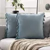 Amazon Explosions Fronha de Almofada com Franjas de Cor Sólida Suave na Borda Decorativa para Sofá da Sala de Estar Casa