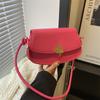 Moda Retro Ropa de Trabajo Color Sólido Texturizado Bolso Cruzado de un Solo Hombro para Mujer 2025 Principios de Primavera Nuevo Elegante Bolso de Mujer Versátil para Mujer