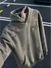 Sudadera con Capucha Tie-Dye Bordada Estrella Americana para Hombre Otoño Alta Gama Pesada Sudadera con Capucha Ropa Deportiva Casual Retro
