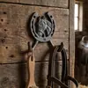 Estilo Country Americano Retro Vintage Ferro Fundido Artesanato Cabeça de Cavalo Gancho Duplo Decoração de Parede Criativa Decoração Suave Modelo Ornamento para Pendurar em Casa