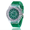 Relógio de pulso luminoso com strass LED, estilo Harajuku, tendência da moda coreana, para homens e mulheres, estudantes, casal, de gelatina, com ponteiro de quartzo