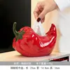 Caja de pañuelos de cerámica verde y roja estilo Ins de lujo ligero al por mayor para uso doméstico, mesa de centro de sala de estar, decoración de dormitorio y adorno