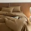 Nuevo juego de cuatro piezas de algodón 100% de color liso, alta densidad de hilos, algodón de fibra larga, engrosado y cepillado, funda de edredón simple para otoño e invierno, colcha y sábana bajera al por mayor