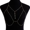 Cadena Corporal Sexy Transfronteriza Europea y Americana para Mujer, Cadena de Pecho para Bikini de Cuerpo Completo, Cadena de Playa, Cadena de Cuentas de Cobre con Borlas Multicapa