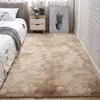 Tapete de Seda Lã Tie-Dye Transfronteiriço Simples para Quarto Sala de Estar Mesa de Cabeceira Refrescante Isolante Decorativo Antiderrapante Resistente a Manchas Tapete para Sofá
