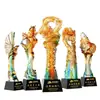 Troféu Criativo de Cristal de Alto Padrão Aniversário Corporativo Presente de Negócios Reunião Anual da Empresa Presente de Prêmio para Funcionário