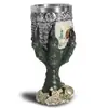 Copa de vino con forma de calavera de resina, con personalidad, adornos de vajilla, copa de vino con forma de calavera de garra de águila, revestimiento de acero inoxidable