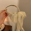 Atacado de tiara de outono e inverno para mulheres, tiara simples de tecido para amarrar o cabelo, touca feminina de pelúcia alta para o rosto, bege, Coreia do Sul