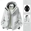 Chaqueta tipo concha de sistema de montaña tres en uno para hombres y mujeres, otoño e invierno, forro polar, cálida, repelente al agua, cortavientos, transpirable, ropa para montañismo y senderismo al aire libre