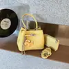 Bolso de Mano de Alta Gama con Patrón de Lichi para Mujer, Bolso de Hombro Cruzado Moderno y Sencillo, Bolso Cubo Kelly de Platino Texturizado