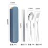 Caixa de Conjunto de Talheres Portátil de Aço Inoxidável Garfo Colher Hashi Estudante Doméstico Colher Garfo Hashi Retrátil Conjunto de Três Peças Logotipo
