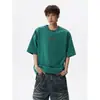 Camiseta de Manga Corta Tie-Dye de Algodón Tencel de Marca de Moda para Hombre, Verano, Delgada, Seda Helada, Sensación Fresca, Corte Holgado en Color Albaricoque