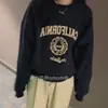 Sudadera de Forro Polar con Cuello Redondo para Otoño e Invierno para Mujer 2026 Nuevo Estilo Estilo Perezoso Estampado de Letras Retro Holgada Engrosada Top Chaqueta