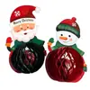 Brinquedos de Decoração de Natal Artesanato em Papel Bolas de Favo de Mel Pendentes de Papel do Papai Noel Pingentes Decorativos Feitos de Papel