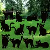 2026 Novo Sinal de Gato Brilhante para Jardim de Halloween Sinal de Decoração de Jardim Exterior de Gato Brilhante de Terror
