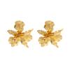 ZA Pendientes Metálicos Tridimensionales Vintage de Flor Grande Pendientes de Flores Doradas de Lujo Ligero Europeos y Americanos Pendientes Exagerados Transfronterizos para Mujer