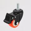 Rueda Vientian de 2 pulgadas dorada diamante naranja núcleo blanco tornillo lateral freno rueda pequeña universal rueda giratoria mayoreo rueda industrial 2 pulgadas