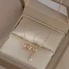 Cadena de Clavícula Elegante con Zirconia Microincrustada Galvanizada en Oro Real Diseño de Nicho Femenino Cadena para el Cuello Estilo Commuter Colgante Retorcido