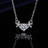 Xiaohongshu Kuaishou Douyin Influencer En Vivo Collar Chapado en Plata Piedra de Alto Carbono Diamante Cuadrado Lágrima Forma de Pera Colgante para Mujer Venta al por Mayor