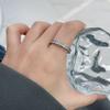 Anillo de Estrella de Circonita Tricolor de Plata Esterlina S925 Apilable para Usar Ins Elegante de Alta Gama Lujo Ligero Simple Combinable Nicho