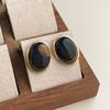 Pendientes retro de ojo de tigre natural, de estilo industrial, ligeros, de lujo, de estilo nicho, elegantes, de estilo antiguo medio, pendientes avanzados de estilo Maillard.