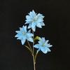 Lirio artificial de 3 cabezas, pequeño, para bodas, decoración de hoteles, hilera de flores, guía de ruta, arreglos florales, fotografía, adornos florales falsos.
