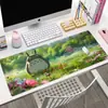 Alfombrilla de ratón Anime Totoro, extragrande y resistente a las manchas, adecuada para oficina y estudio de niñas, almohadilla de borde engrosado, alfombrilla antideslizante para escritorio de computadora