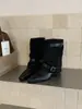 Botas de Pierna de Pantalón Puntiagudas Ocultas para Aumentar la Altura Marrones Maillard Botines Botas de Mujer 2026 Otoño/Invierno Adelgazantes Botas Vaqueras Occidentales