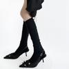 Estilo Miu Show Primavera y Otoño Combinación de Colores Amplia Medias Altas Contraste Estilo Ins Calcetines para Pantorrilla para Mujer