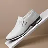 Zapatos de Hombre con Suela Blanda Resistentes al Desgaste, Nuevos Zapatos Blancos Paul Trendy Cubiertos de Cuero, Zapatillas Deportivas de Amortiguación de Aire Estilo Coreano, Zapatos Deportivos con Cordones para Hombre