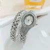 Bestseller transfronterizo JUSMI, reloj pulsera de lujo para mujer, reloj de pulsera de cuarzo abierto tejido con diamantes de aleación