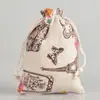 Novas Sacolas de Algodão e Linho Estampadas para Embalagem e Armazenamento de Joias e Brinquedos Sacolas com Cordão para Armazenamento de Sachês de Aromaterapia Sacolas com Cordão