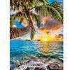 Pintura de diamante 5D "Atardecer", paisaje artesanal, combinación de diamantes redondos, diamante completo, 30 x 40 cm, amanecer, reflejo del mar, pintura decorativa