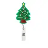 Clip de Insignia Navideño de Fieltro Bordado Retráctil Fácil de Tirar Venta Caliente Transfronteriza Muñeco de Nieve Giratorio Clip de Cocodrilo Soporte para Insignias