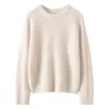 Nuevo suéter de cachemira para mujer, cuello redondo, jersey, color liso, simple, cómodo y versátil