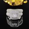 Conjunto de Alianças de Casamento em Zircônia com Toque de Luxo Leve e de Alto Padrão para Mulheres, Requintado para Banquetes de Casamento, em Estoque R3400A-R3400C