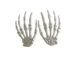 Adereços de mão de caveira para decoração de Halloween, acessórios de mão de fantasma, pequenos acessórios, ossos de mão, decorações de terror