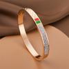 Pulsera de oro de 18 quilates ovalada de acero de titanio con gota de aceite rojo y verde transfronteriza, nueva pulsera coreana de simulación para mujer, joyería al por mayor