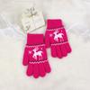 Lindos Guantes de Bambi para Niños Otoño e Invierno Cálidos con Forro Polar Gruesos Tejidos de Cinco Dedos para Estudiantes Escritura Protección contra el Frío