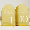 Número de mesa de boda acrílico blanco esmerilado negro espejo dorado transfronterizo número 1-10 logo acrílico arqueado