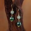 Pendientes de Plata 925 con Aguja de Camelia, Hierba Acuática, Ágata Musgosa para Mujer, Lujo Accesible, Pendientes de Gama Alta, Pendientes de Regalo Antiguos