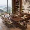 Mesa de Té de Madera Maciza Lujo Ligero Nogal Gama Alta Mesa para Beber Té Kung Fu Nuevo Chino Mesa de Preparación de Té y Juego de Sillas de Madera Original Arhat