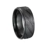 Anillo Rayado de Borde Biselado Esmerilado de Nuevo Estilo Transfronterizo Diseño Personalizado 8mm Joyería Moda Lujo Ligero Gama Alta Sin Decoloración