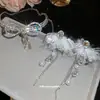 Colar e Brincos de Pérola com Pingente de Laço Cravejado de Diamantes, Conjunto de Joias de Moda Personalizado de Nicho, Acessórios de Luxo Leve e de Alta Qualidade