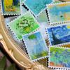 Pegatina acrílica para refrigerador personalizada pintura al óleo Monet Van Gogh sello conmemorativo de viaje pegatina para refrigerador hecha a medida