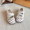 Zapatos de piel versátiles de estilo coreano para niñas, con lunares, para ballet, nueva moda primavera y otoño 2026, suela suave, versátiles, para bebé princesa