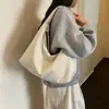 Bolsa de Lona Ligera Sencilla para Mujer 2026 Nuevo Otoño Estilo Coreano Bolsa Tote de Gran Capacidad Bolso Cruzado Versátil Casual