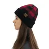2020 Amazon transfronterizo otoño e invierno gorro de Navidad nuevo jacquard rizado combinación de colores CC cuadros grandes gorro de punto cálido